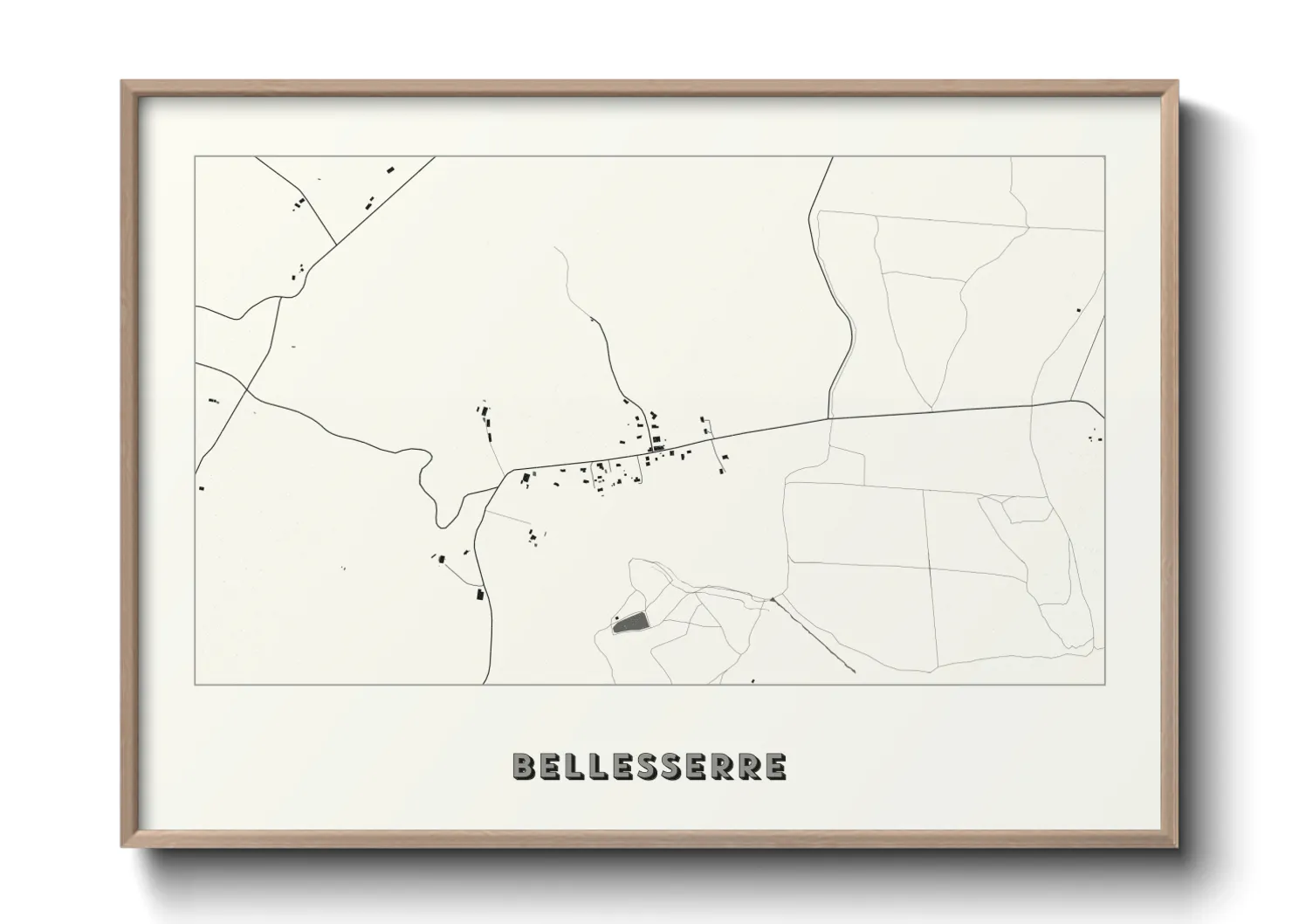 Une affiche de carte sur Bellesserre