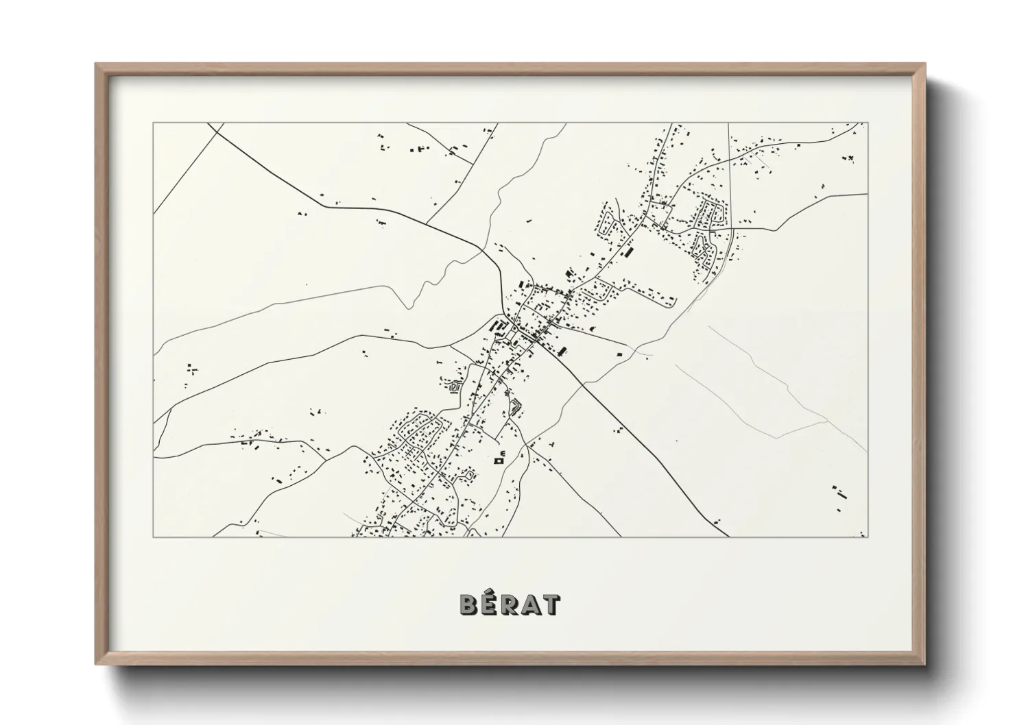 Une affiche de carte sur Bérat