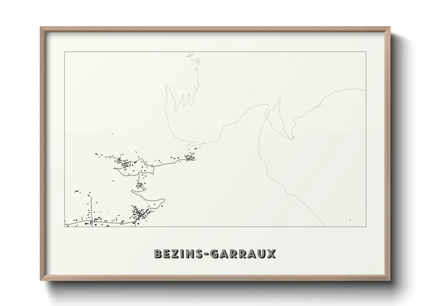 Une affiche de carte sur Bezins-Garraux