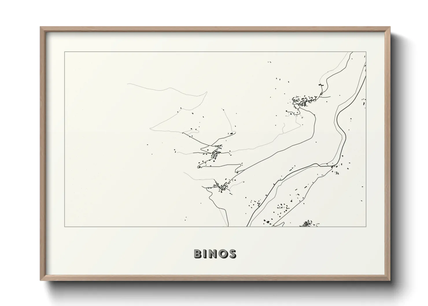Une affiche de carte sur Binos