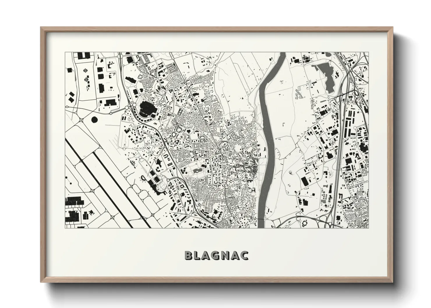 Une affiche de carte sur Blagnac
