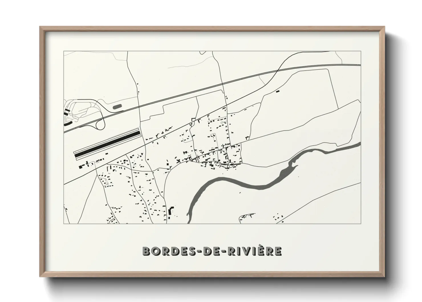 Une affiche de carte sur Bordes-de-Rivière