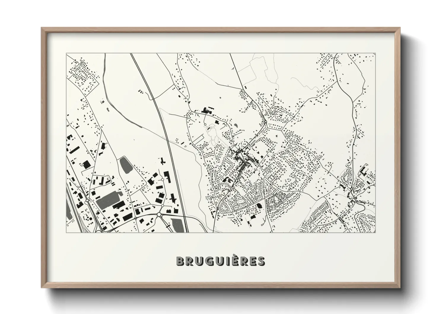 Une affiche de carte sur Bruguières