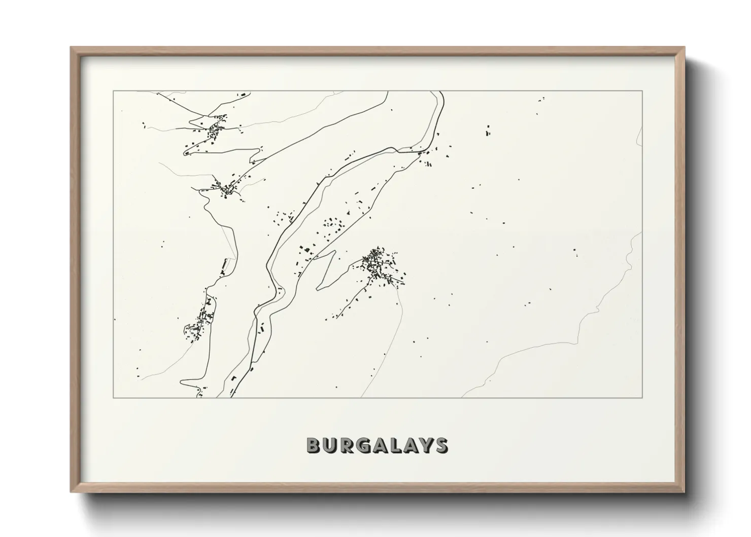 Une affiche de carte sur Burgalays