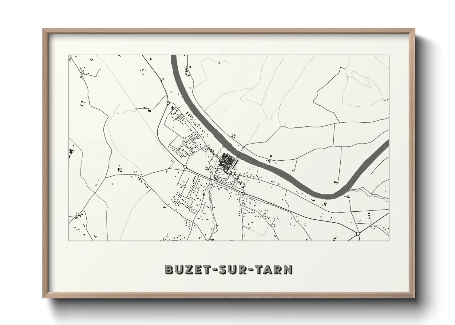 Une affiche de carte sur Buzet-sur-Tarn