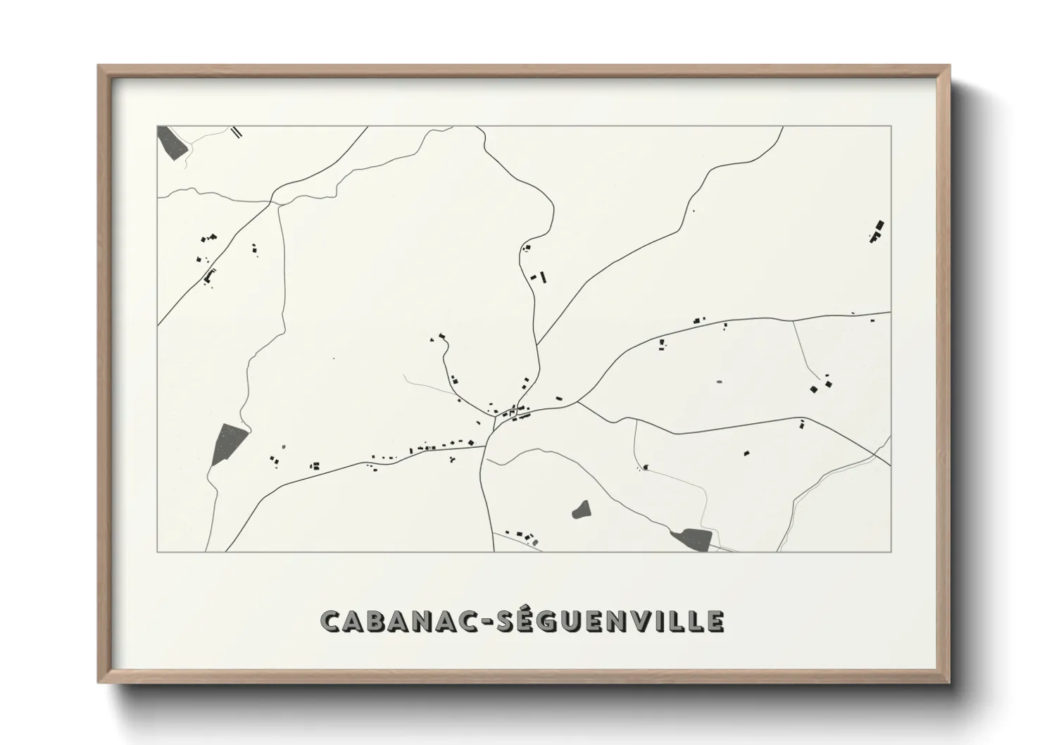 Une affiche de carte sur Cabanac-Séguenville