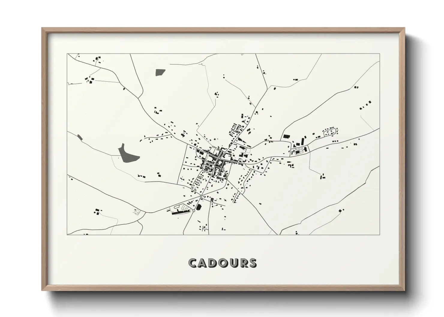 Une affiche de carte sur Cadours