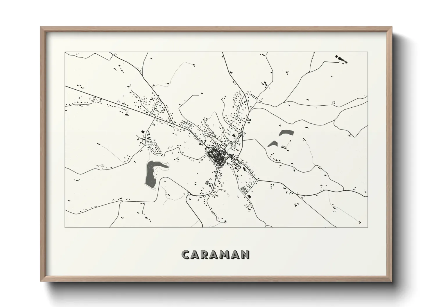 Une affiche de carte sur Caraman