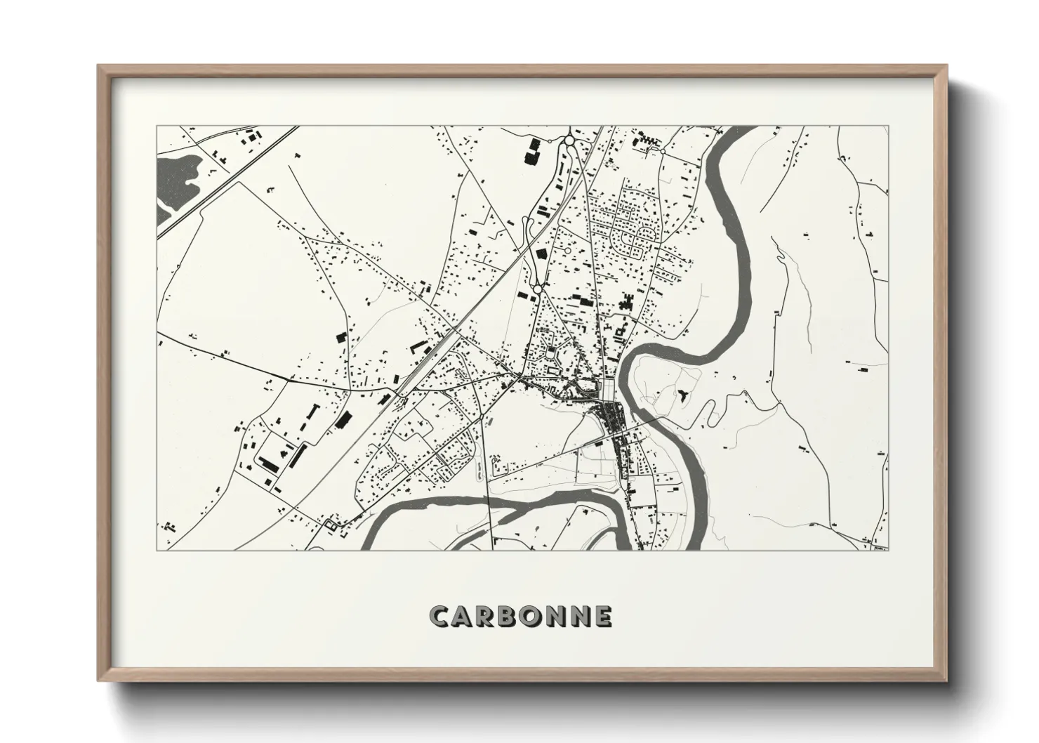 Une affiche de carte sur Carbonne