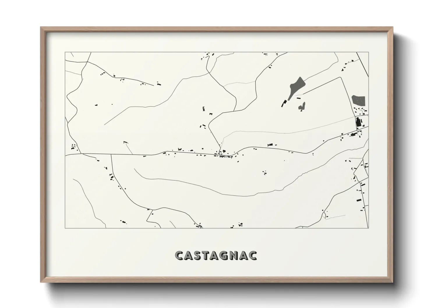 Une affiche de carte sur Castagnac