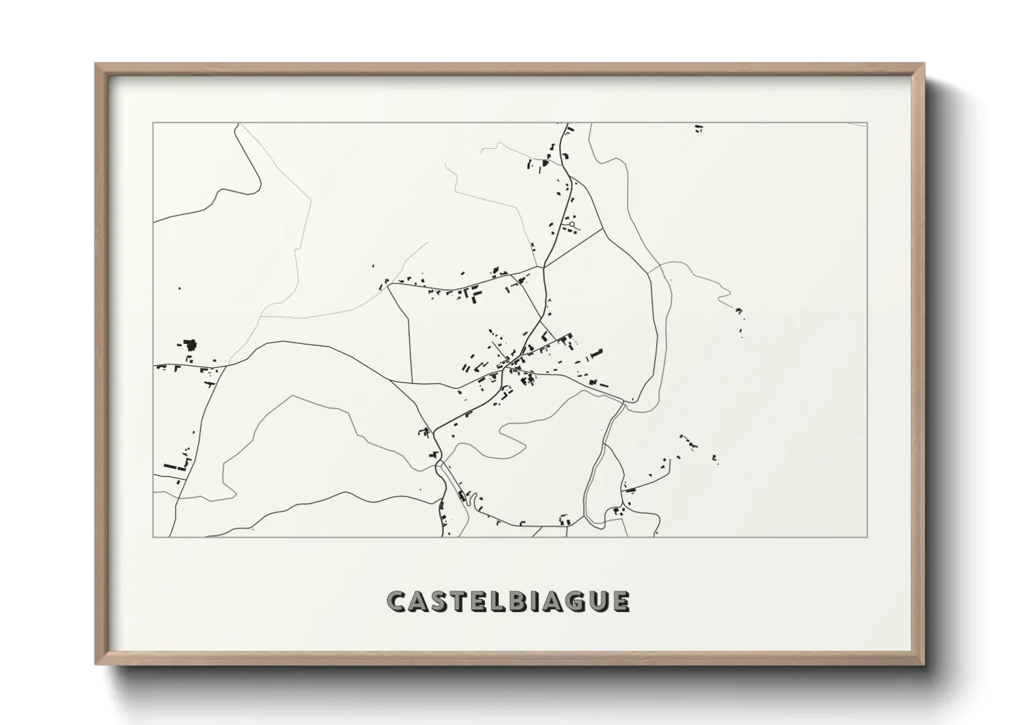 Une affiche de carte sur Castelbiague