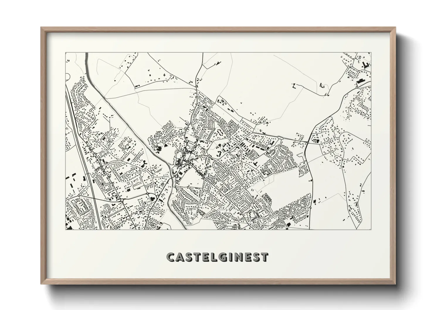 Une affiche de carte sur Castelginest
