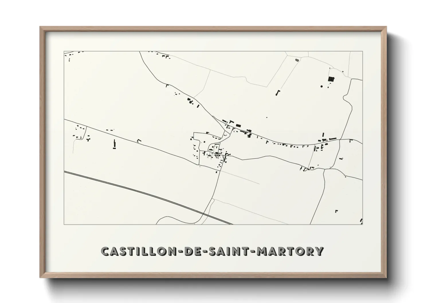 Une affiche de carte sur Castillon-de-Saint-Martory
