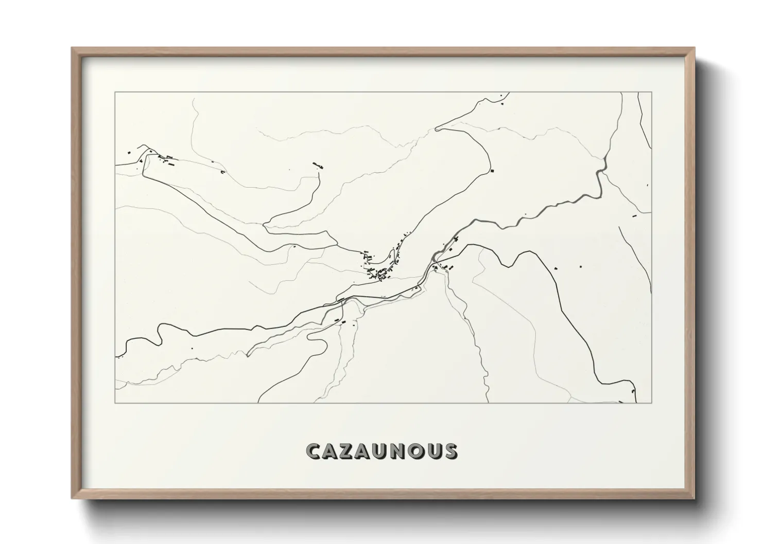 Une affiche de carte sur Cazaunous