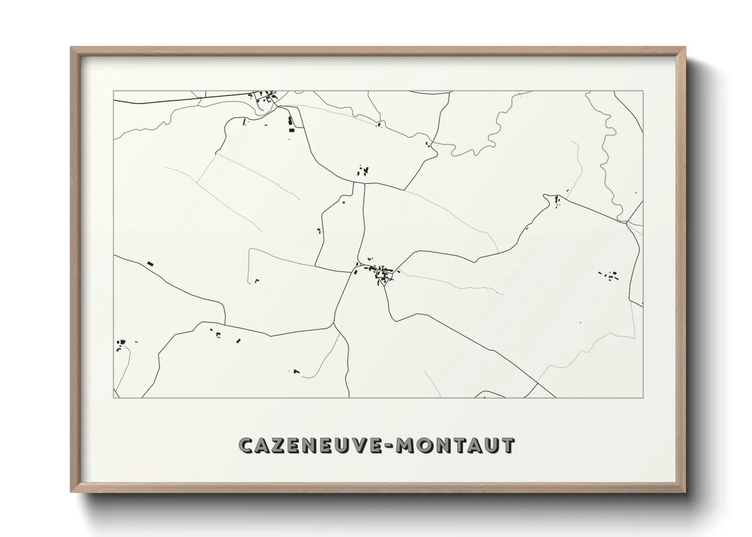 Une affiche de carte sur Cazeneuve-Montaut