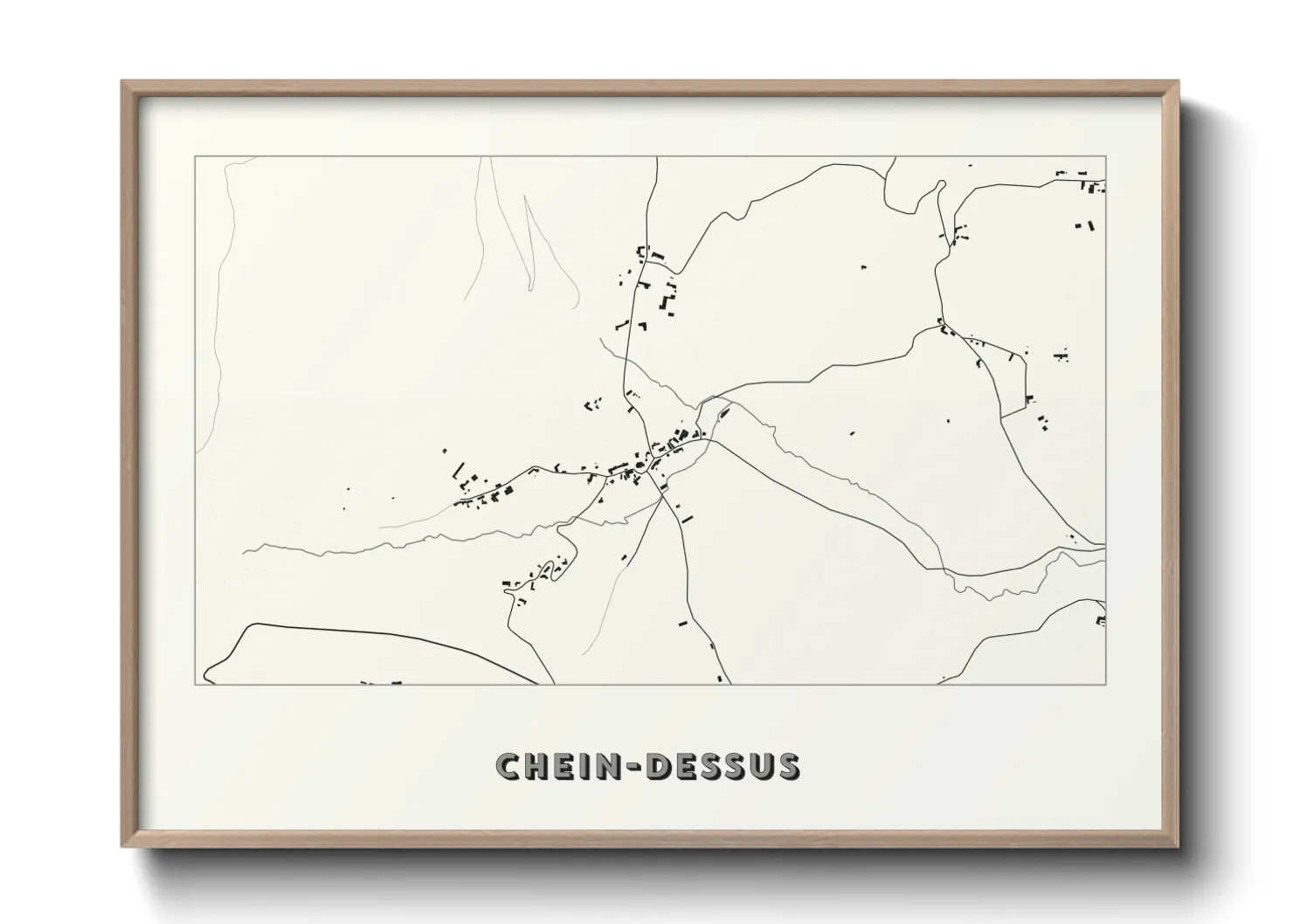 Une affiche de carte sur Chein-Dessus