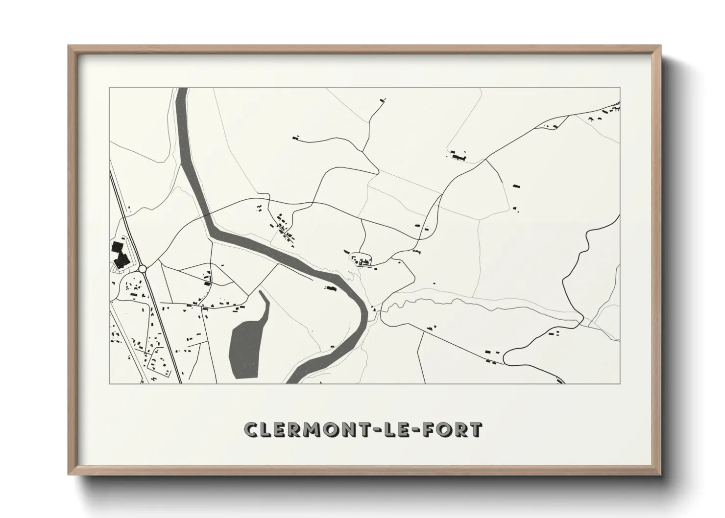 Une affiche de carte sur Clermont-le-Fort
