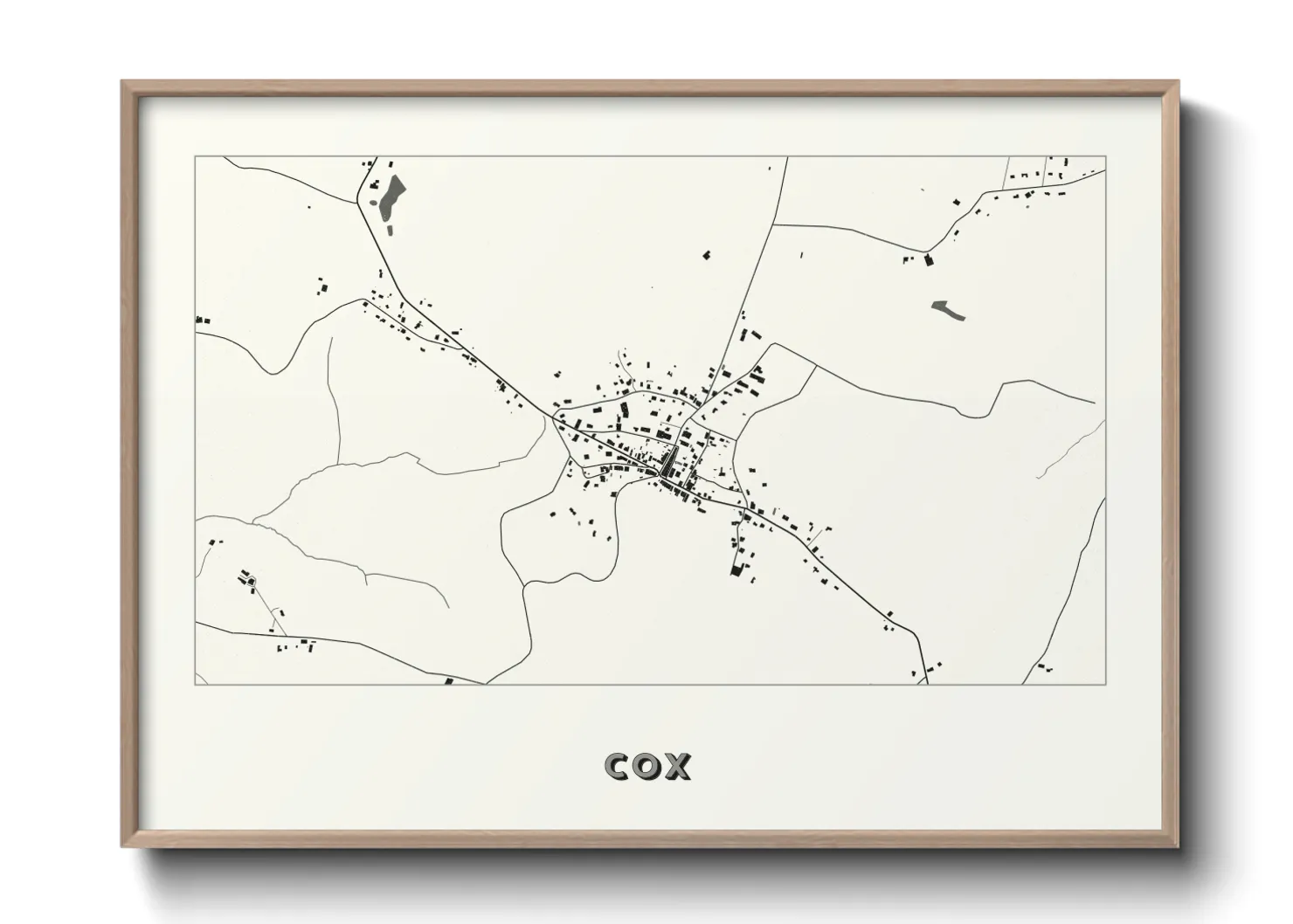 Une affiche de carte sur Cox