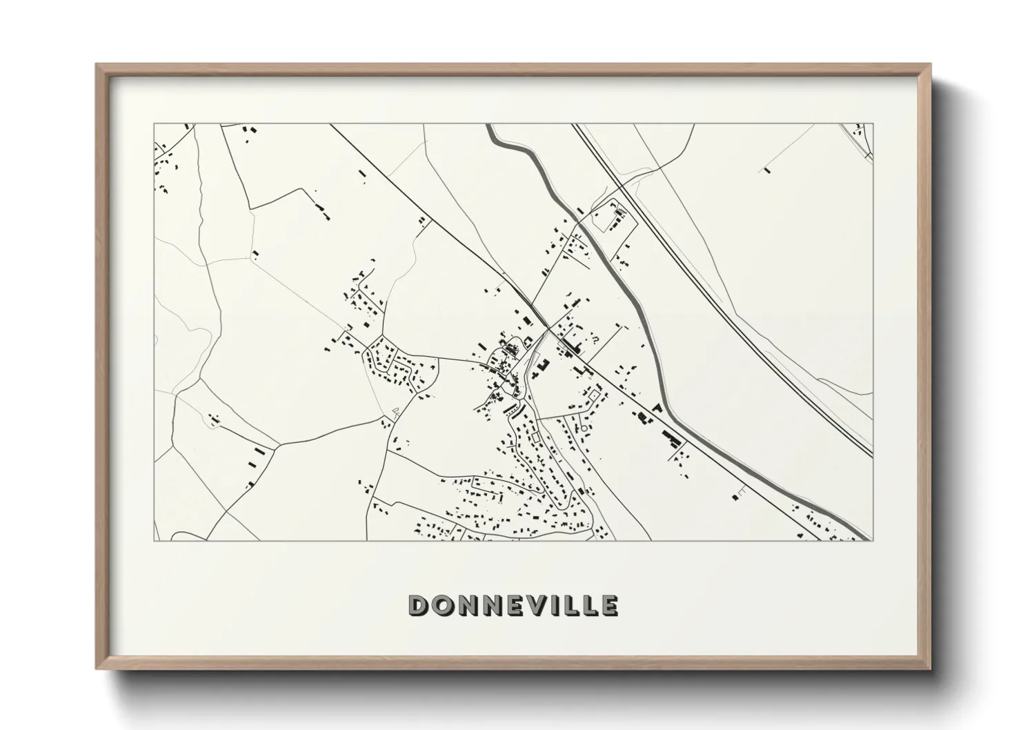 Une affiche de carte sur Donneville
