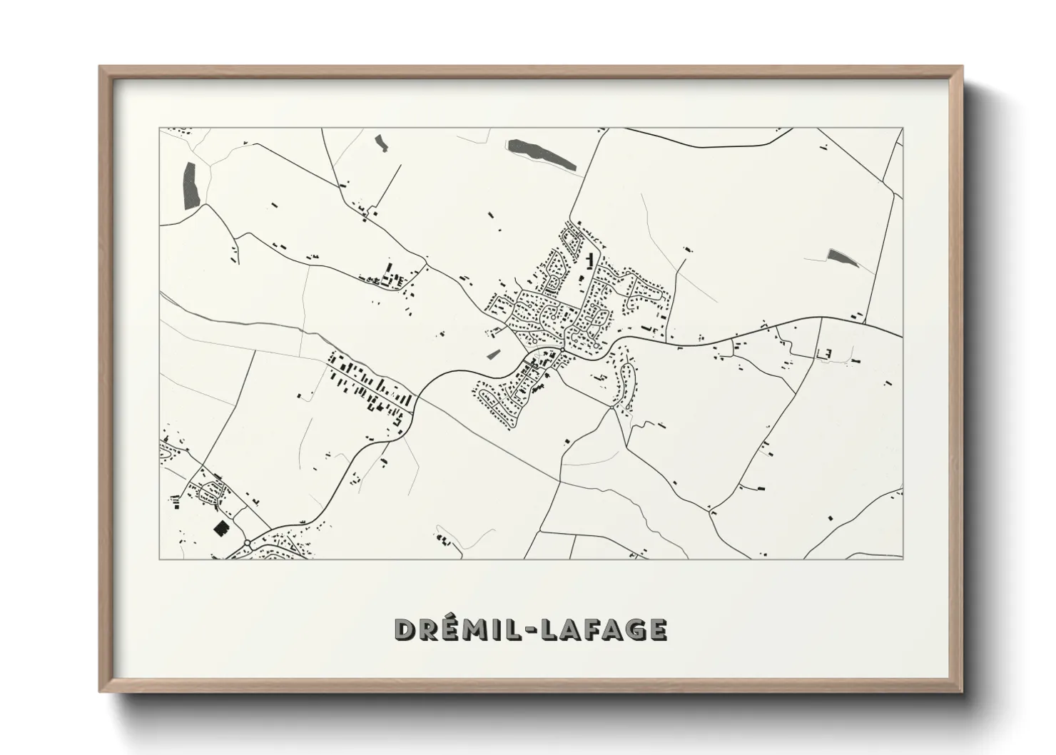 Une affiche de carte sur Drémil-Lafage