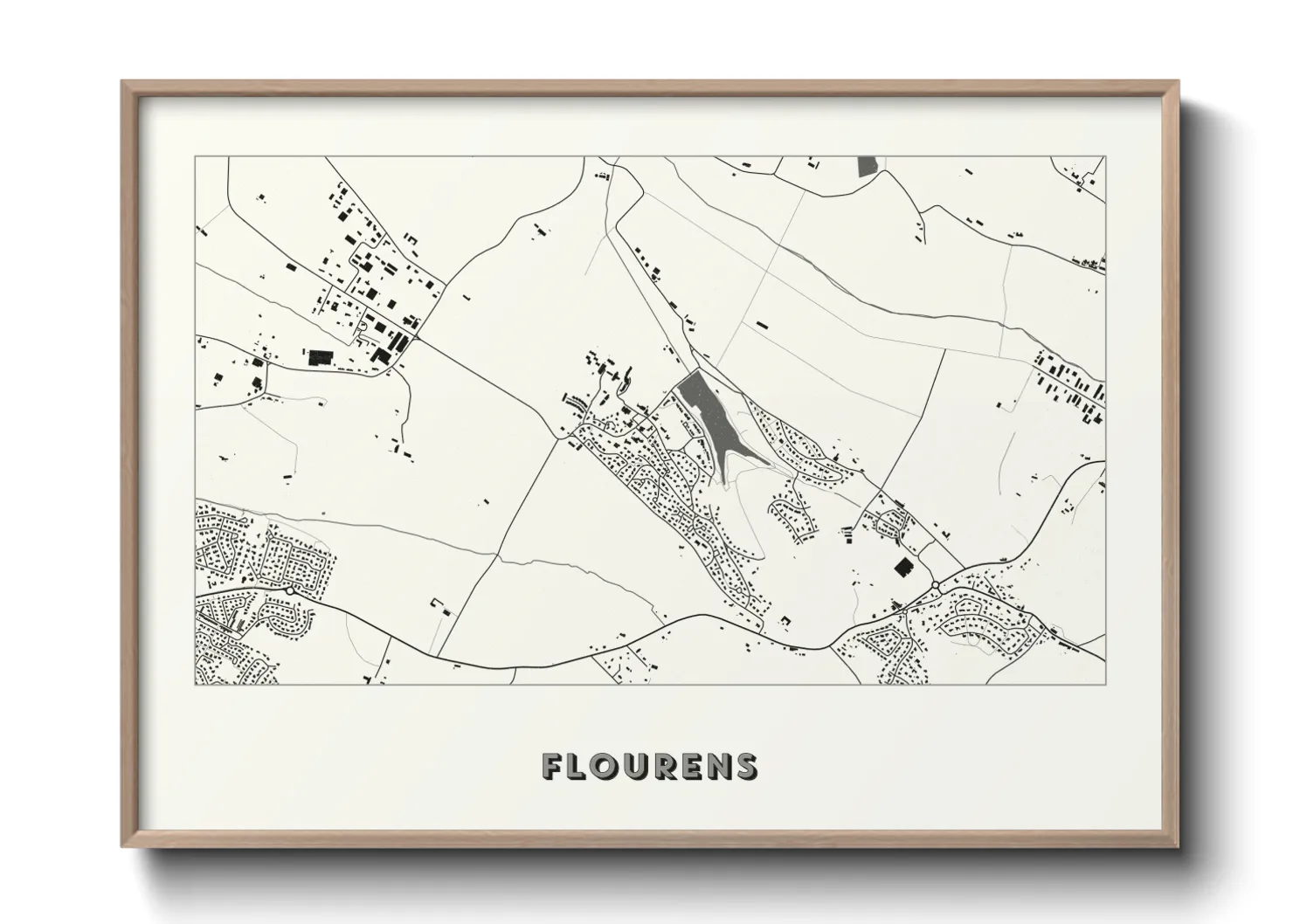Une affiche de carte sur Flourens
