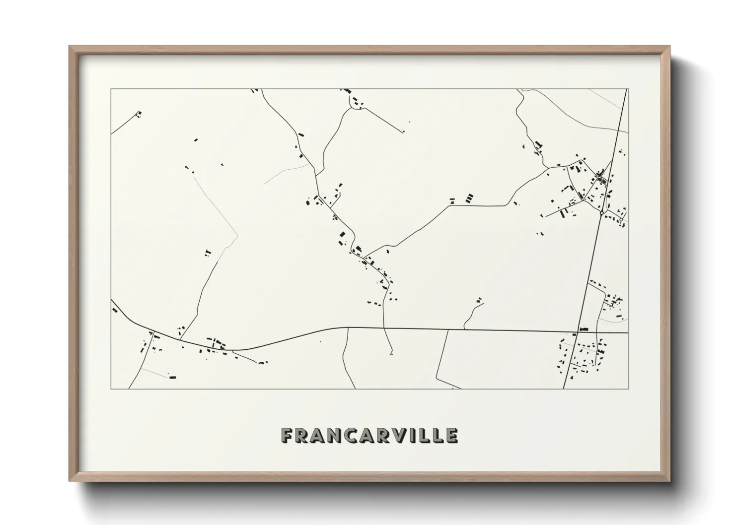 Une affiche de carte sur Francarville