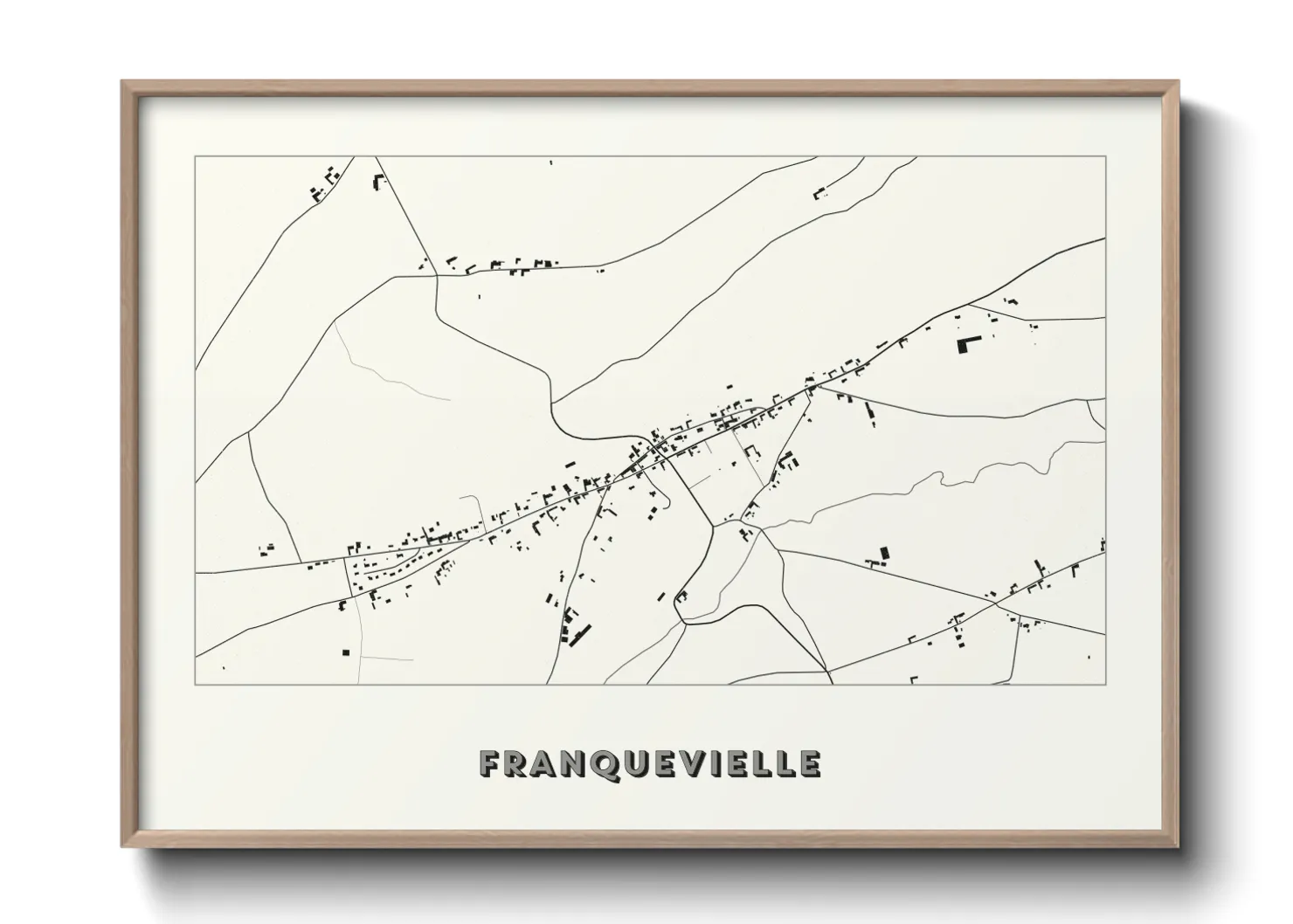 Une affiche de carte sur Franquevielle
