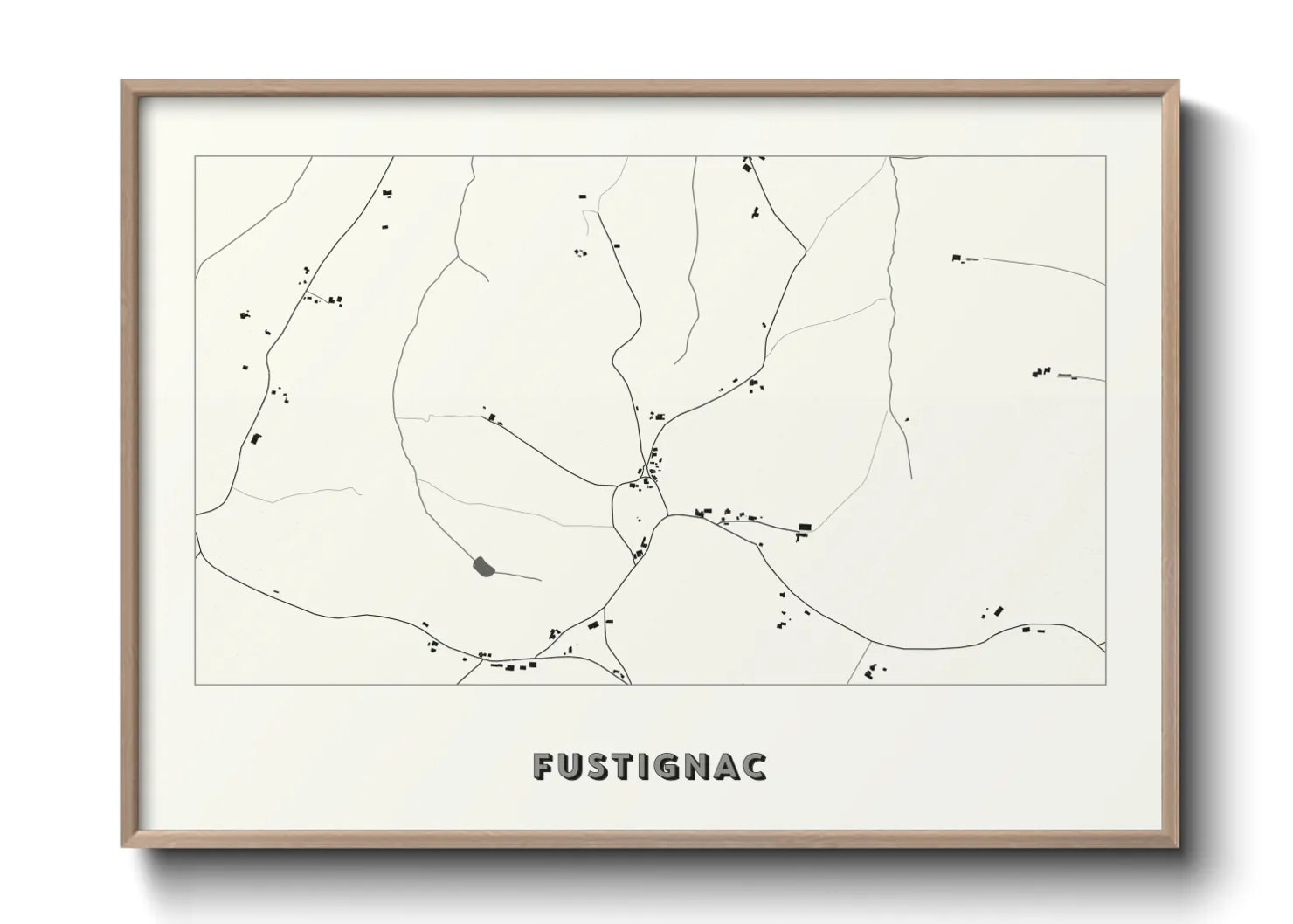 Une affiche de carte sur Fustignac