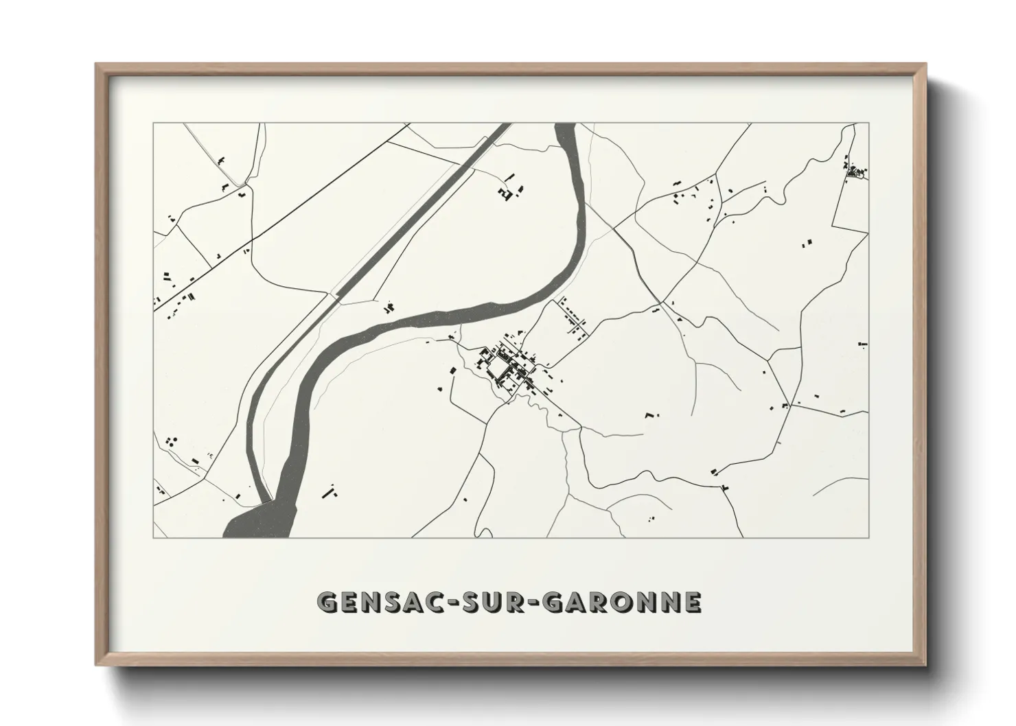 Une affiche de carte sur Gensac-sur-Garonne