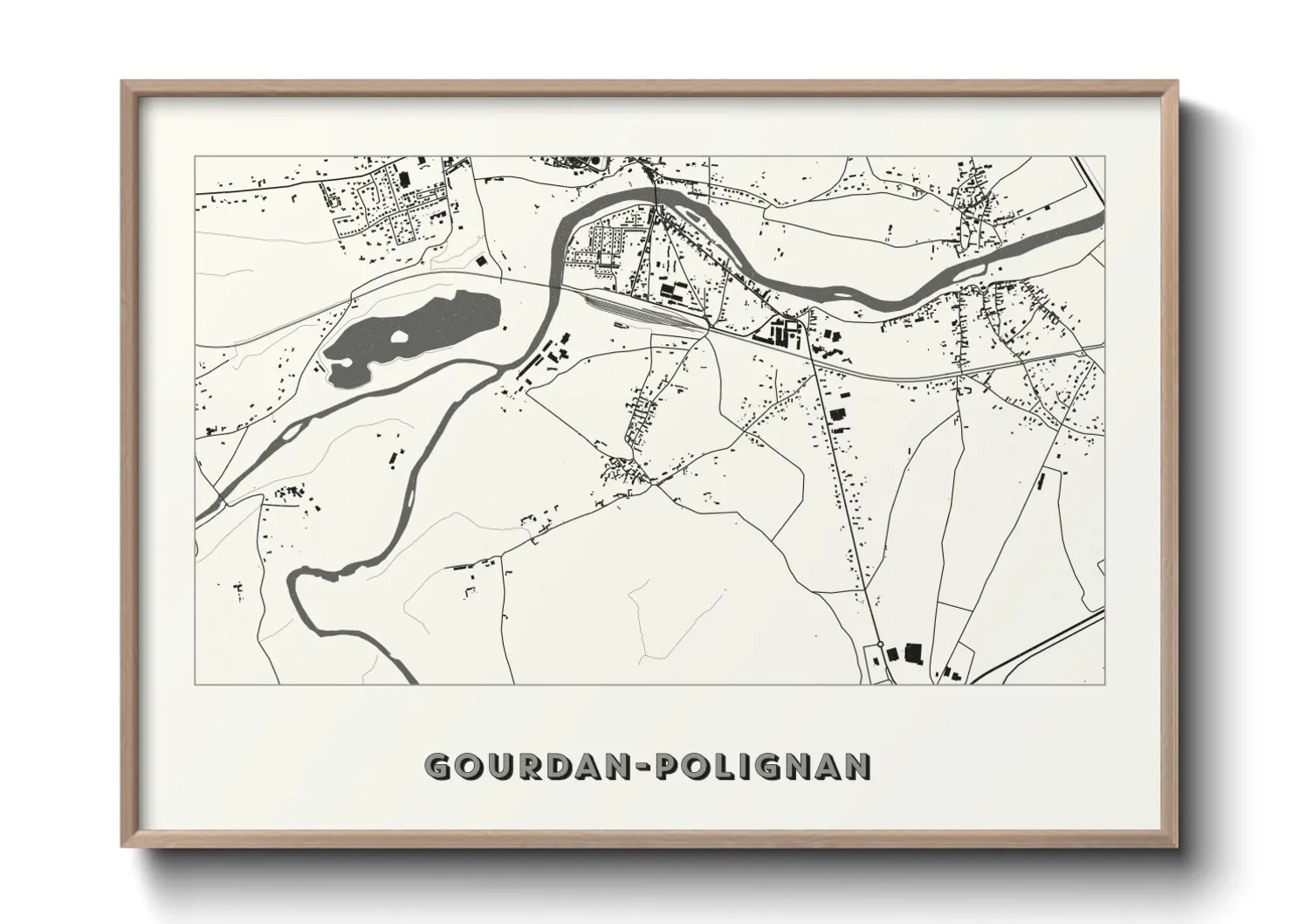 Une affiche de carte sur Gourdan-Polignan