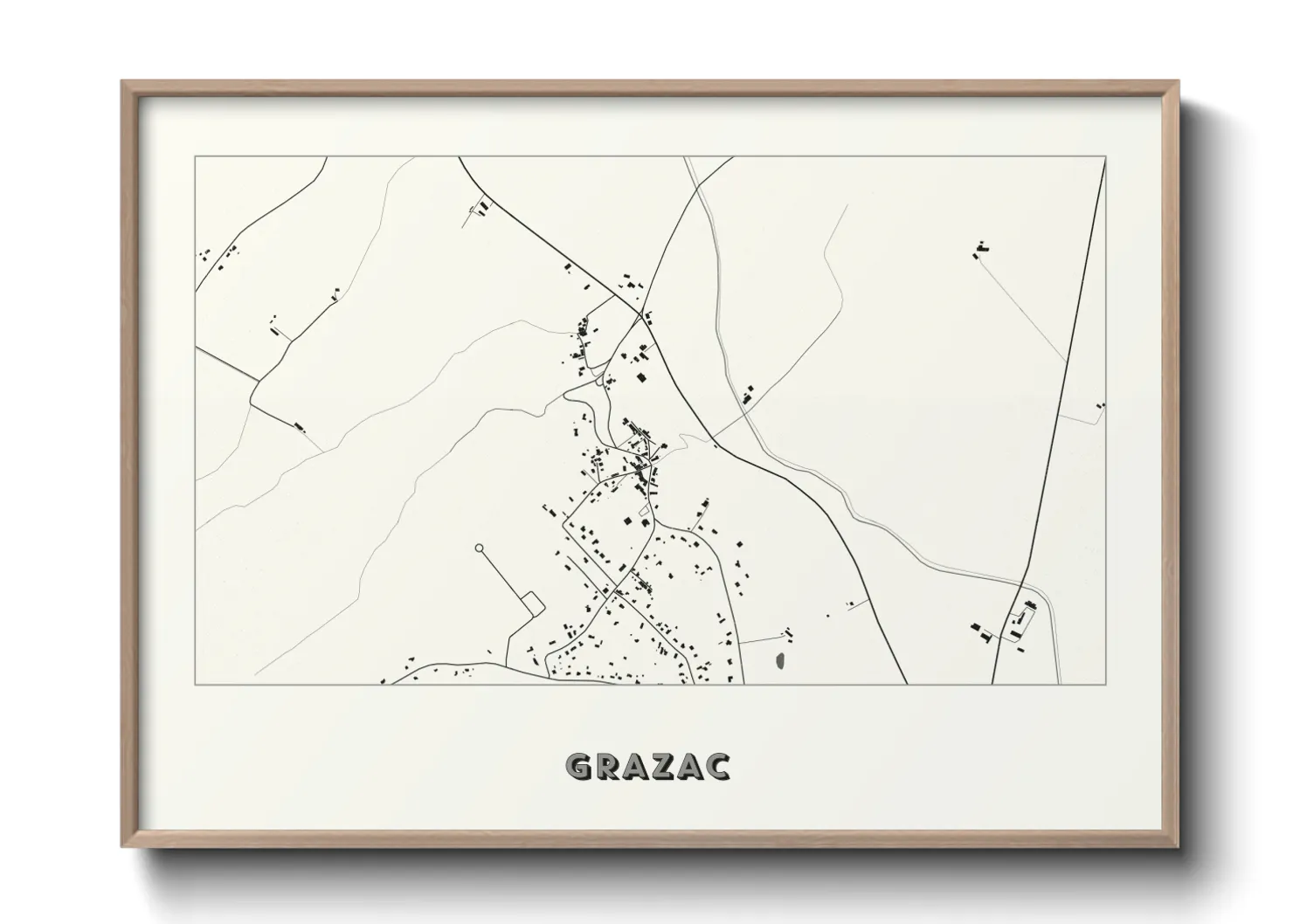 Une affiche de carte sur Grazac