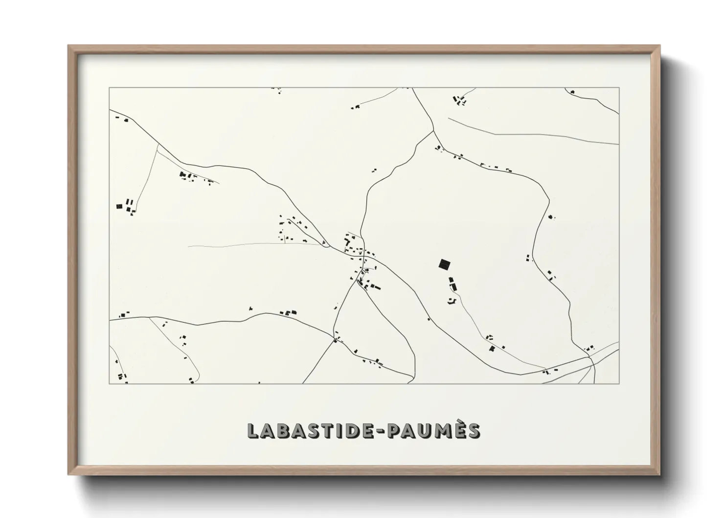 Une affiche de carte sur Labastide-Paumès