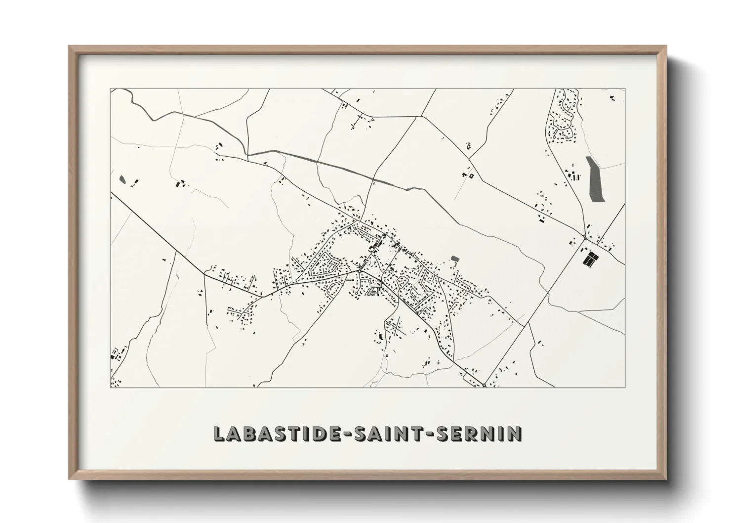 Une affiche de carte sur Labastide-Saint-Sernin