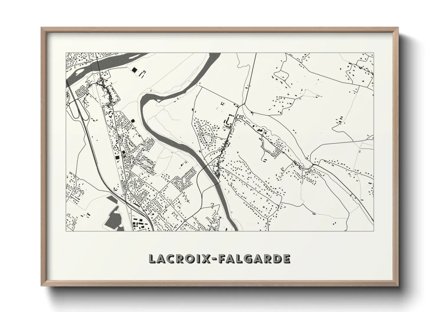 Une affiche de carte sur Lacroix-Falgarde