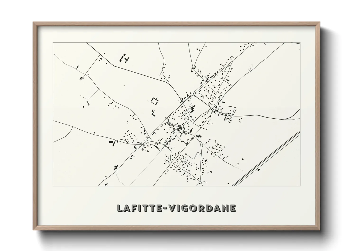 Une affiche de carte sur Lafitte-Vigordane