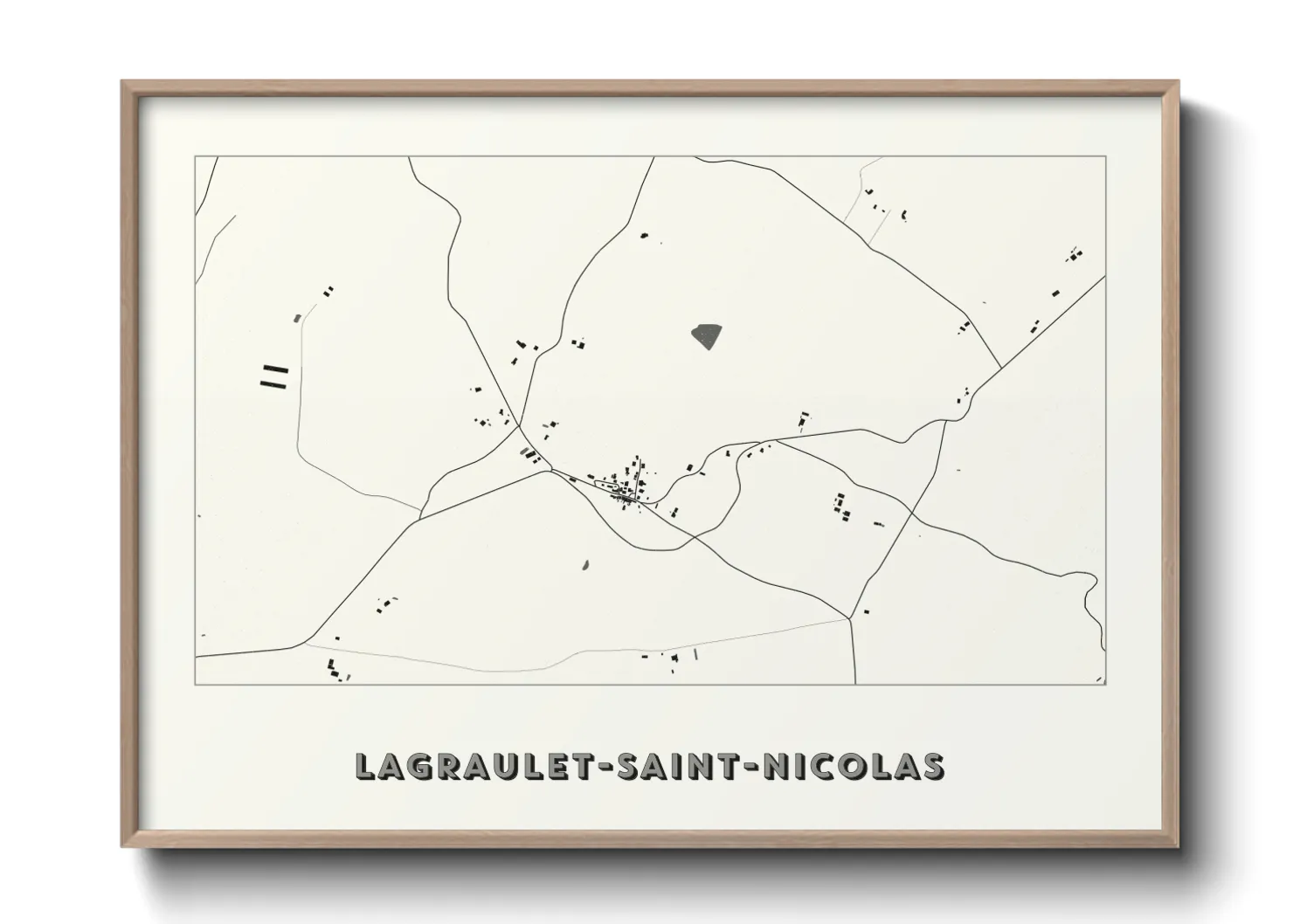 Une affiche de carte sur Lagraulet-Saint-Nicolas
