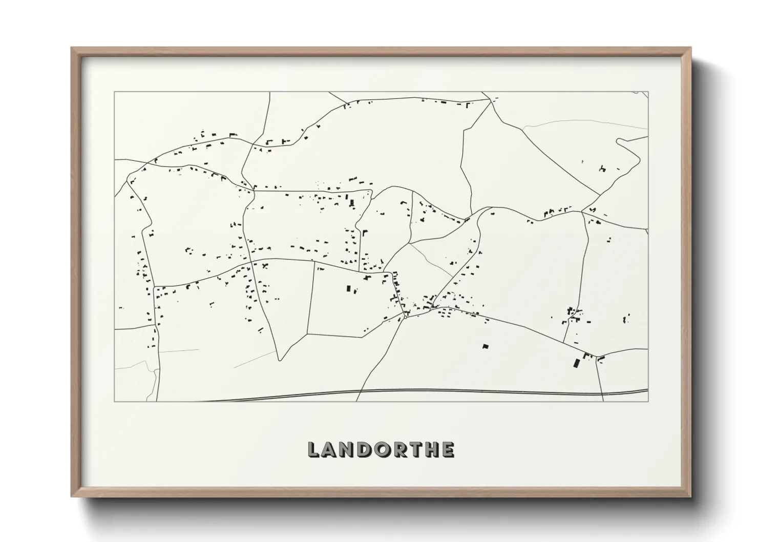 Une affiche de carte sur Landorthe