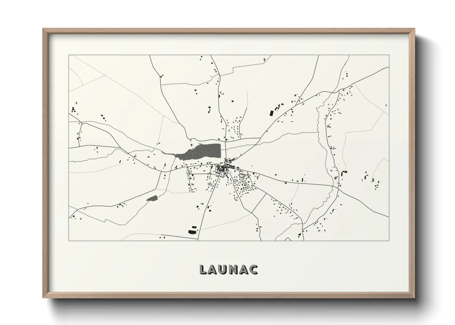 Une affiche de carte sur Launac