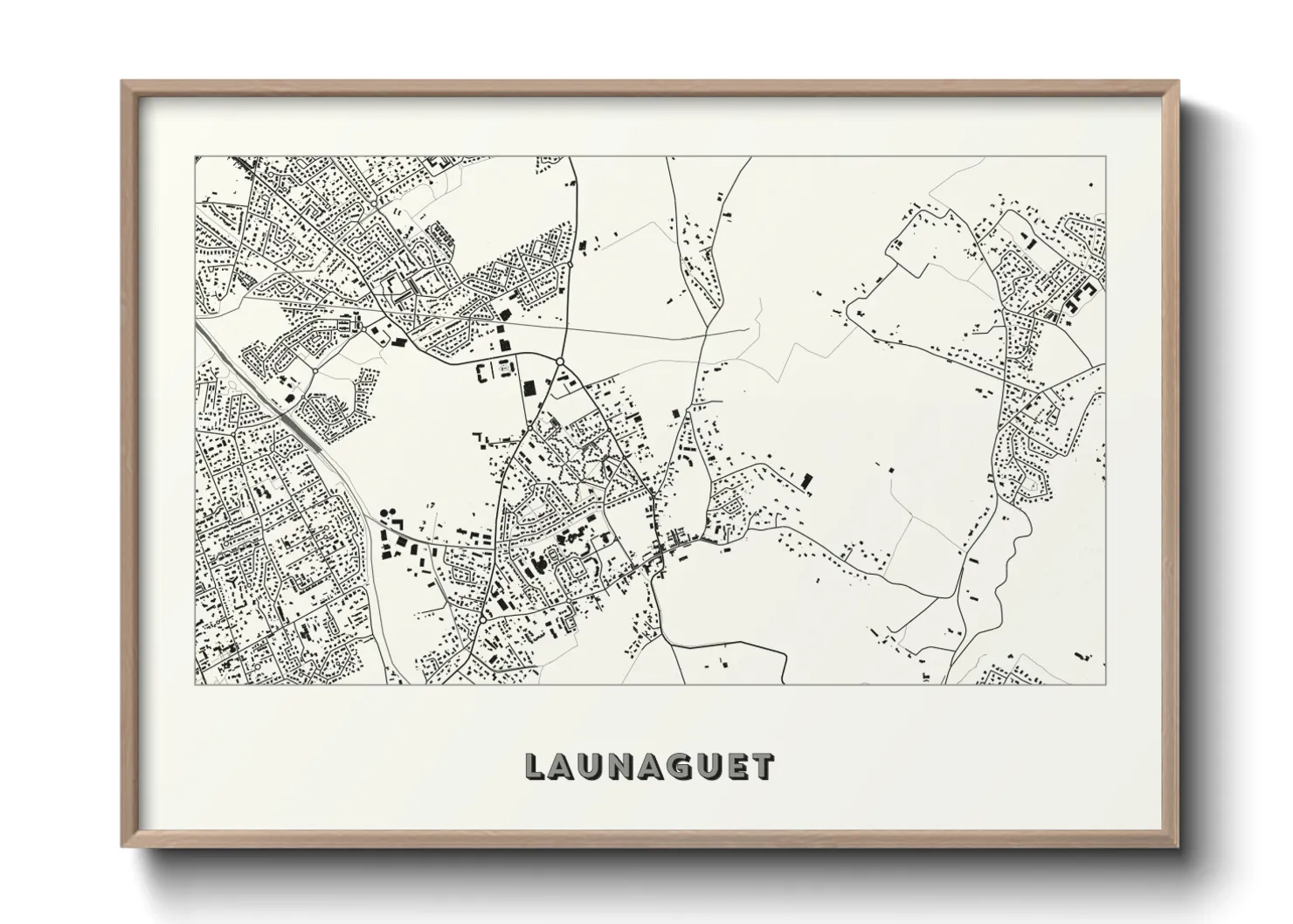 Une affiche de carte sur Launaguet