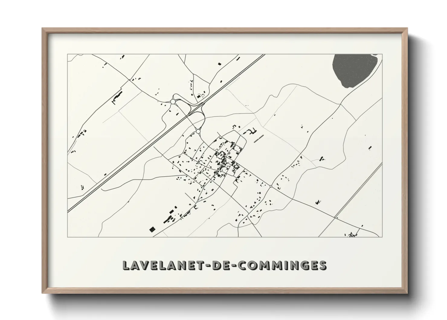 Une affiche de carte sur Lavelanet-de-Comminges