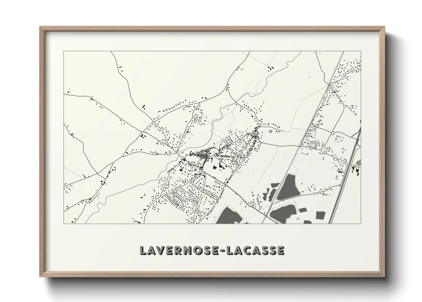 Une affiche de carte sur Lavernose-Lacasse