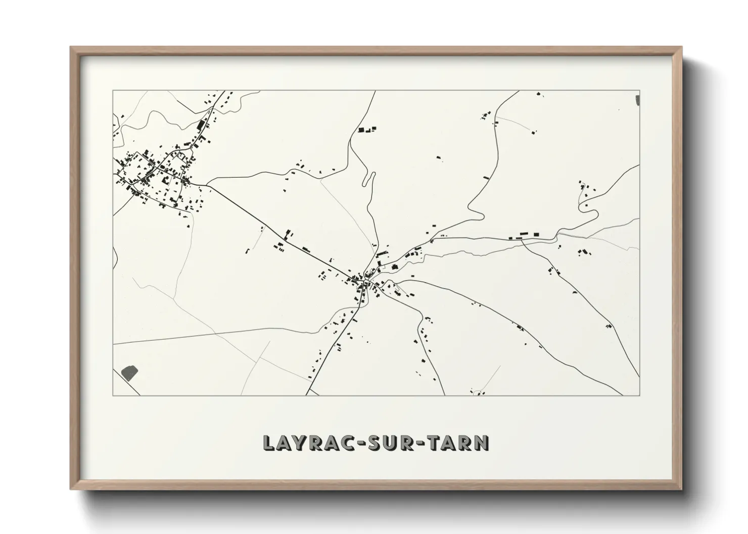 Une affiche de carte sur Layrac-sur-Tarn