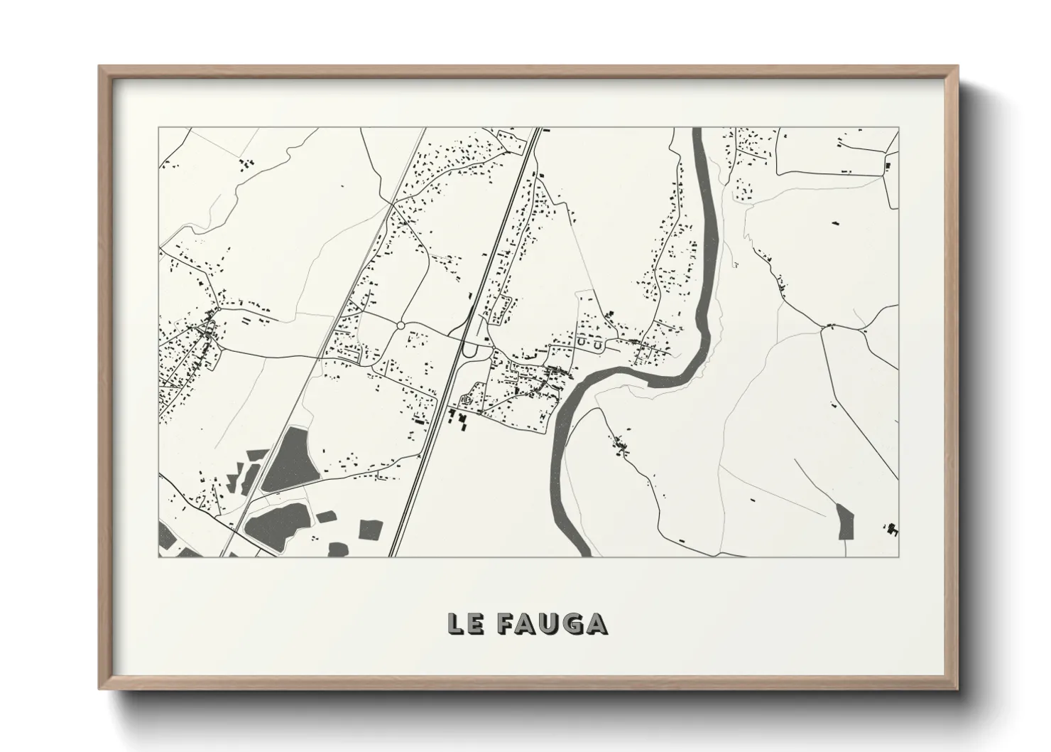 Une affiche de carte sur Le Fauga