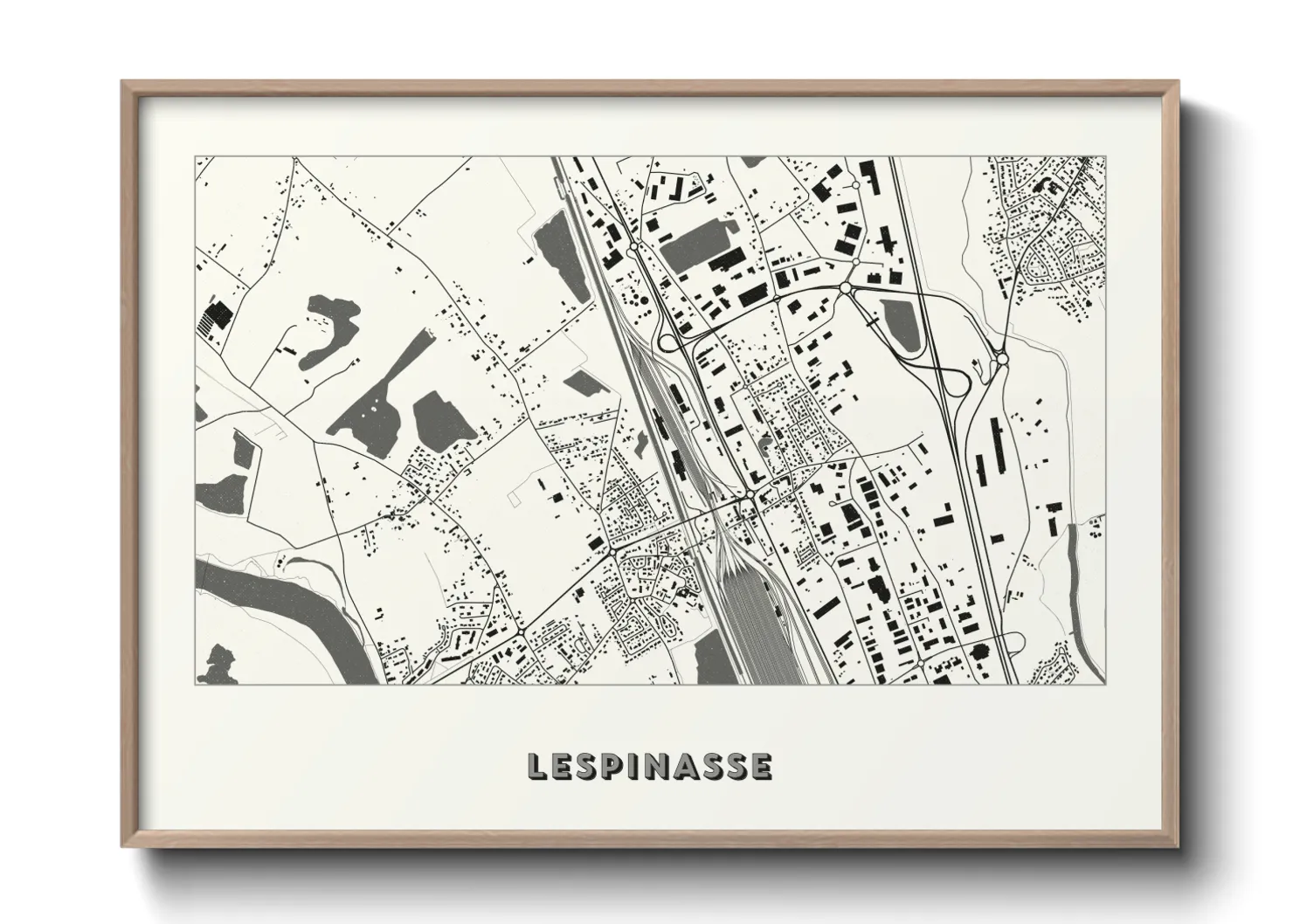 Une affiche de carte sur Lespinasse