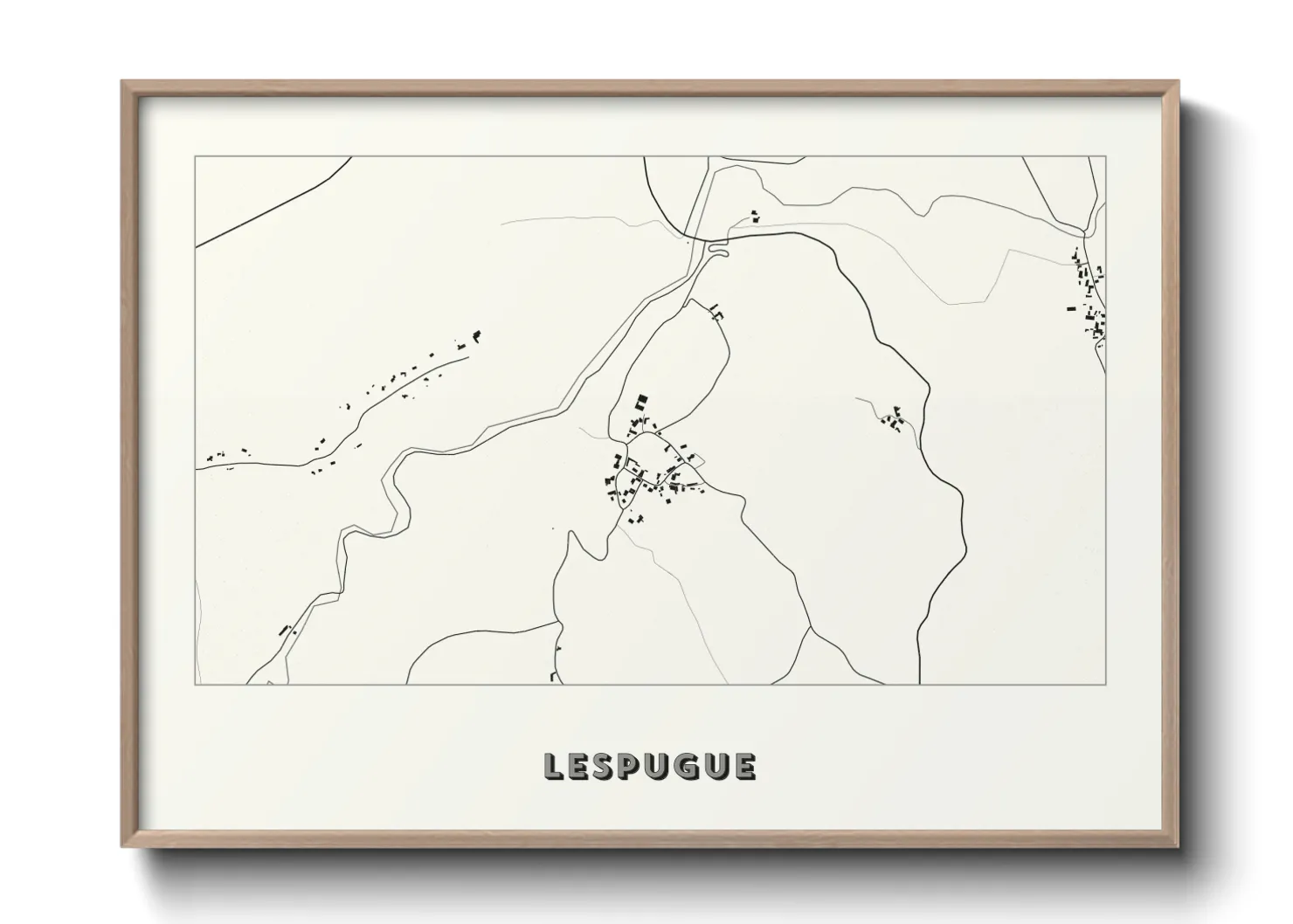 Une affiche de carte sur Lespugue