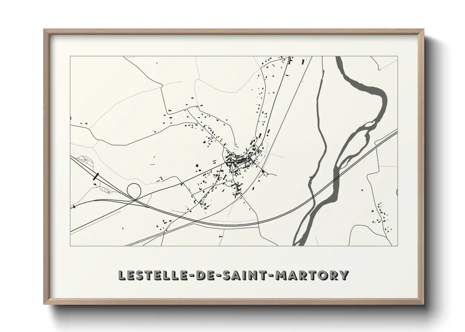 Une affiche de carte sur Lestelle-de-Saint-Martory