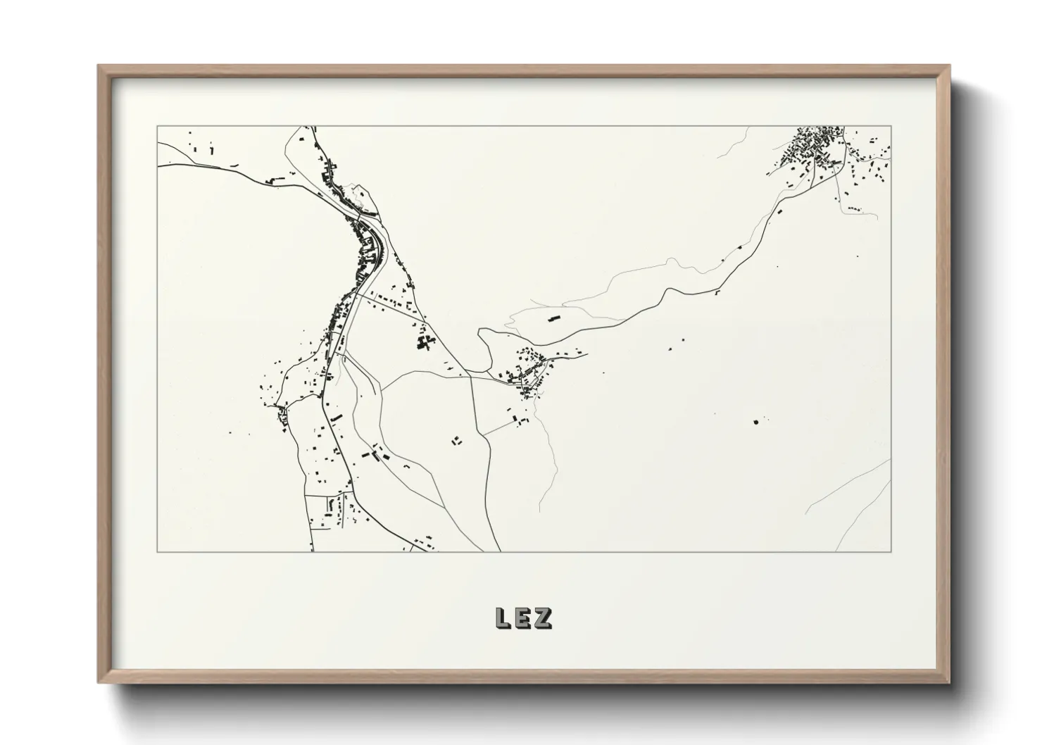 Une affiche de carte sur Lez