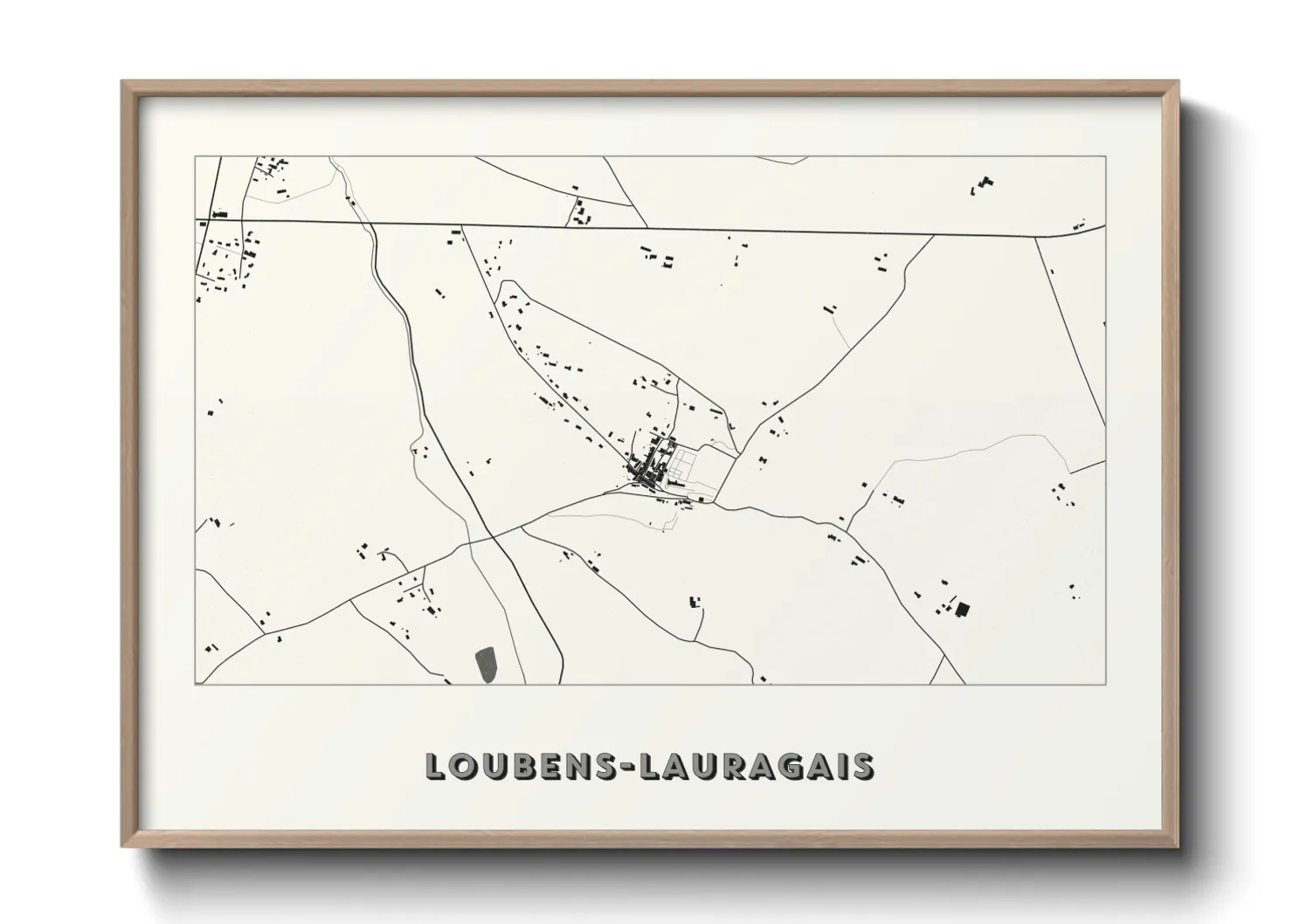 Une affiche de carte sur Loubens-Lauragais