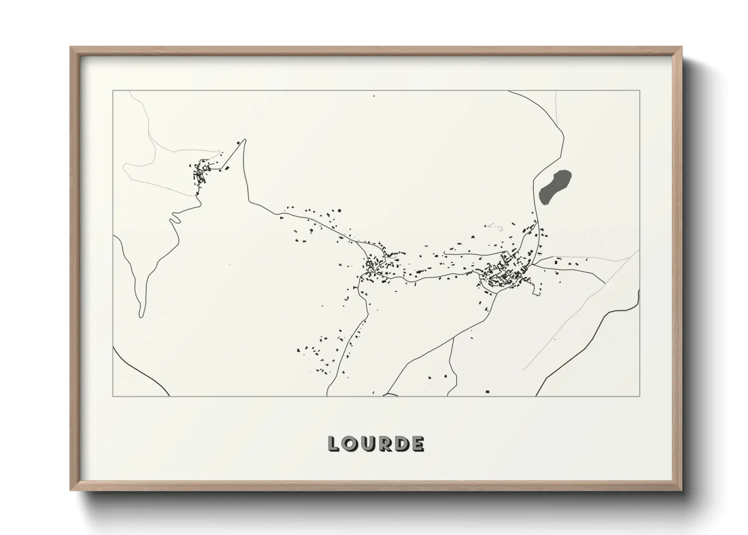 Une affiche de carte sur Lourde