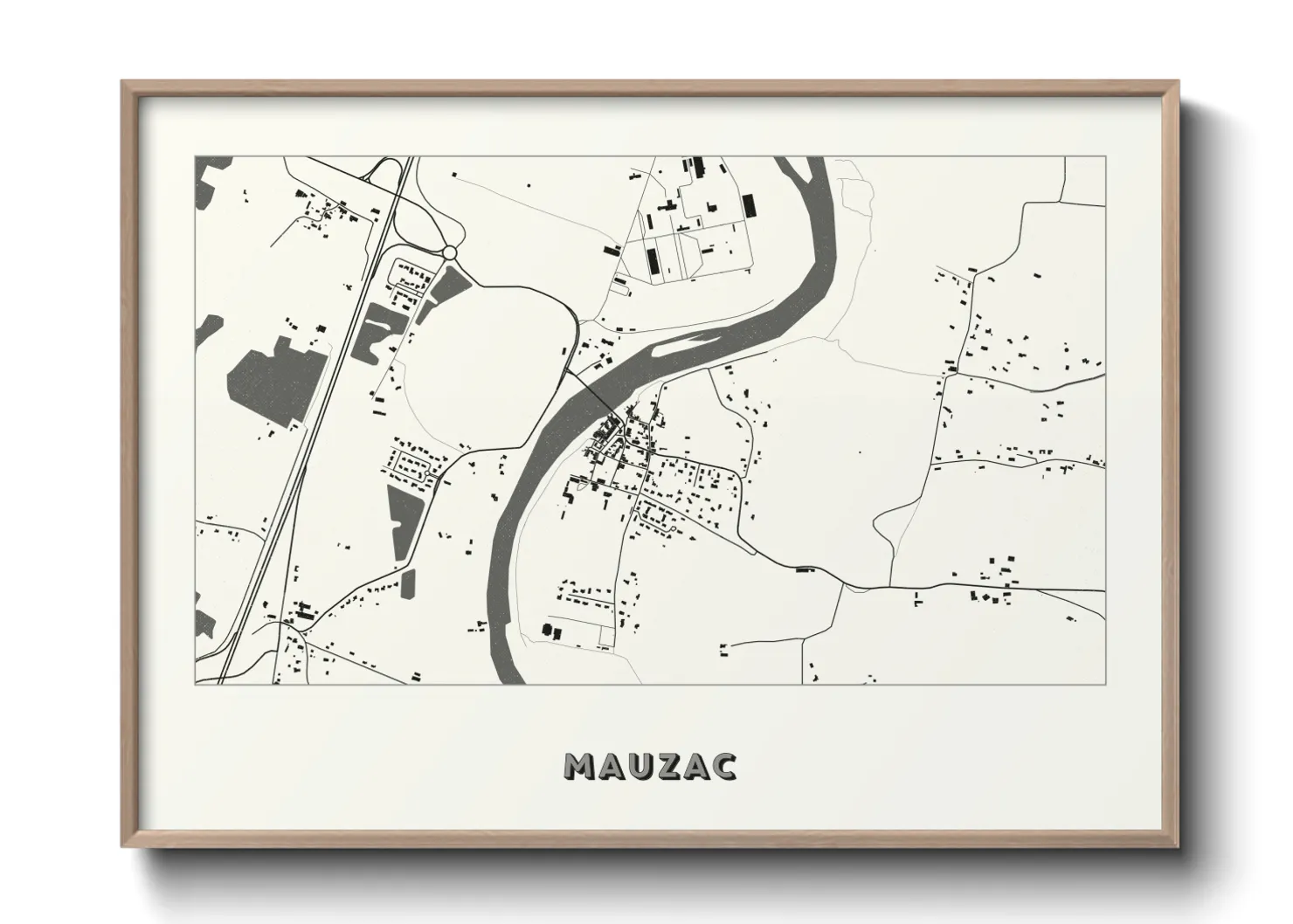 Une affiche de carte sur Mauzac